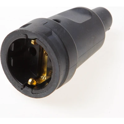Afbeelding van contrastekker zwart rubber 220v