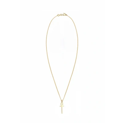 Afbeelding van Elli ANKH Symbol Kreuz Ketting goldcoloured, Dames, Maat: 45, Gold coloured