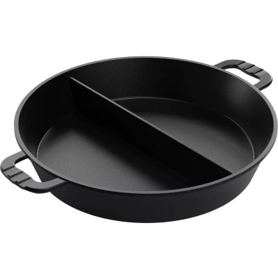 Afbeelding van AMT Gastroguss Grote koekenpan 50 cm 2 segmenten gietaluminium anti aanbaklaag 13 liter capaciteit