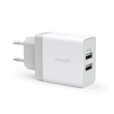 Afbeelding van Anker 24W 2 poorts USB oplader met PowerIQ technologie, reisoplader voor iPhone, iPad, Samsung Galaxy, Note, Nexus, HTC, Motorola, LG, Xiaomi en andere (wit)