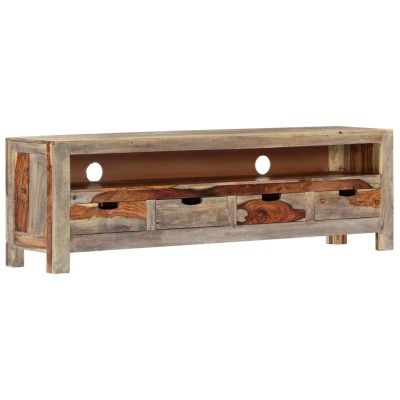 Afbeelding van TV meubel 130x30x40 cm massief sheeshamhout