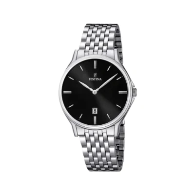 Afbeelding van Festina Heren analoog kwartshorloge met Armband van roestvrij staal F16744/4, Blauw/Zilver, armband,