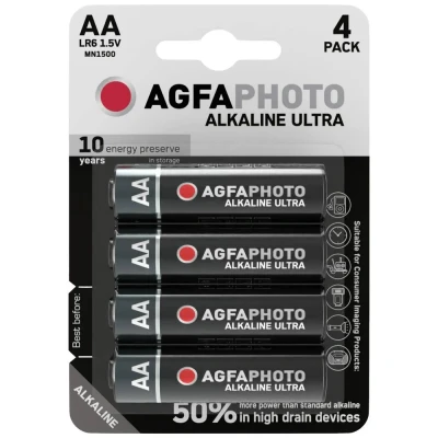 Afbeelding van Agfaphoto alkalinebatterij, mignon, AA, LR06, 1,5 V Ultra, retailblister (4 pack)