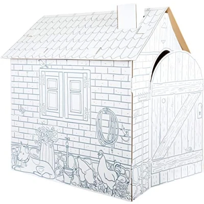 Afbeelding van Small Foot Kartonnen Speelhuis Boerderij, 87x71x88cm