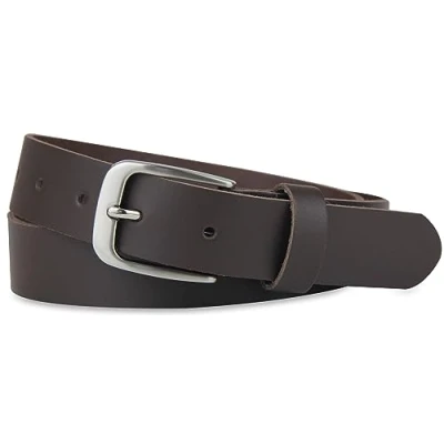 Afbeelding van Frentree Leren riem Made in Germany, voor dames en heren, 3 cm breed, bruin, Donkerbruin