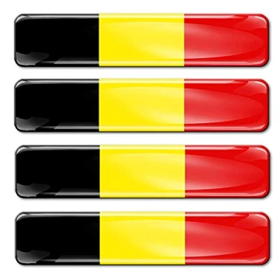 Afbeelding van Biomar Labs® 4 x 3D siliconen stickers hars nationale vlag België voor auto motorfiets raam scooter tuning F 2