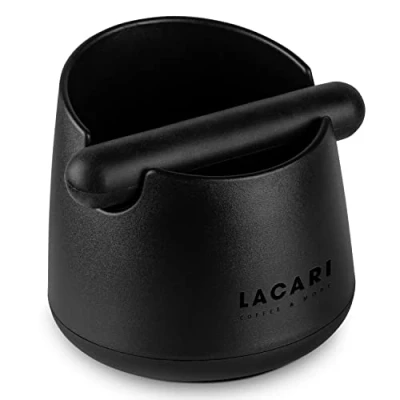 Afbeelding van LACARI Knock box mat zwart koffiedik espressobox van recyclebaar kunststof robuuste koffiebox voor portafilter vaatwasmachinebestendig