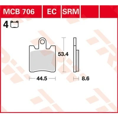 Afbeelding van Remblokkenset, schijfrem TRW MCB706