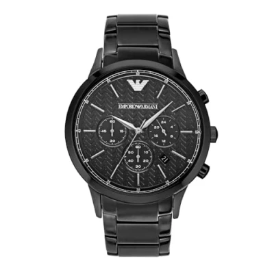 Afbeelding van Emporio Armani heren chronograaf zwart roestvrij staal horloge