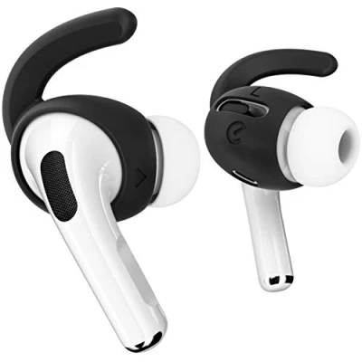 Afbeelding van KeyBudz EarBuddyz Siliconen oordopjes voor Apple AirPods Pro, hoofdtelefoonaccessoires, oorhaak, antislip, sport, zwart