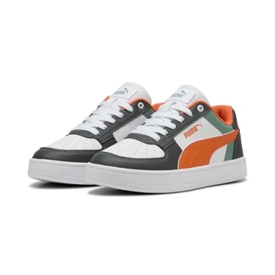 Afbeelding van PUMA Caven 2.0 Block Jr Sneakers, uniseks, kinderen, Groene maan esdoornsiroop wit