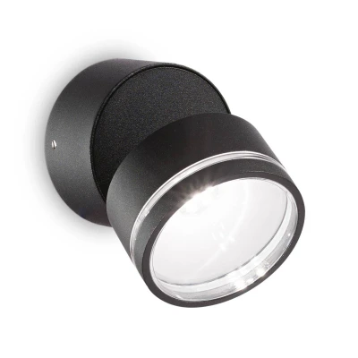 Afbeelding van Ideal Lux Omega Round LED wandlamp 4.000K zwart