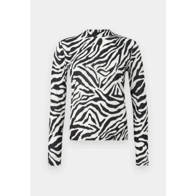Afbeelding van Vila T shirt Vileoa L/s High Neck Top Noos 14066134 Black/zebra Dames Maat XS