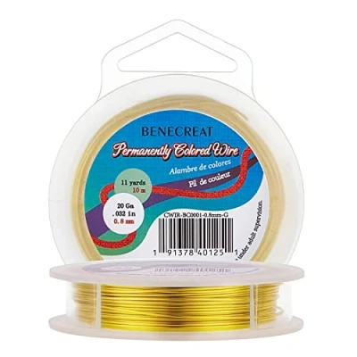 Afbeelding van BENECREAT Aanslagbestendige gouddraad, 20 gauge (0,8 mm), koperdraad voor het maken van sieraden, 10 m