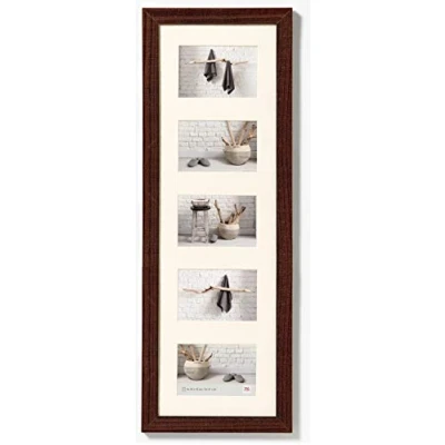 Afbeelding van walther Design fotolijst walnoot 5X 10x15 cm galerij met passe partout, Home houten lijst HO515N