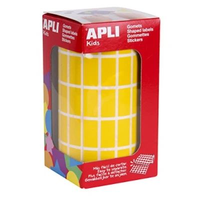 Image de Gommettes rouleau Rectangle 2x1cm Jaune x 3 540 APLI AGIPA