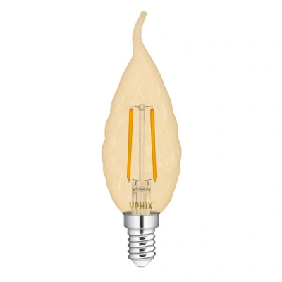 Afbeelding van Yphix E14 Led Filament Kaarslamp Polaris Ba35 Amber 2,5w 2200k LEDdirect.nl