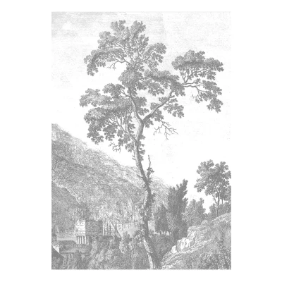 Afbeelding van KEK Amsterdam Engraved Landscape fotobehang van WP 312 4 baans behang