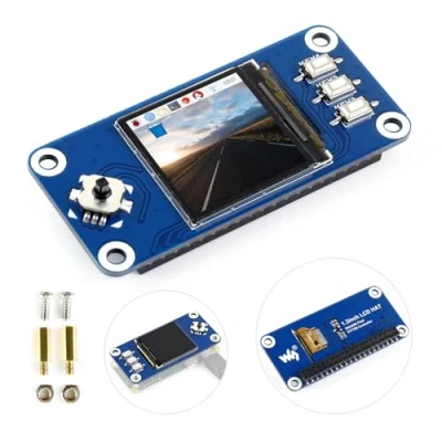 Afbeelding van Waveshare Raspberry Pi 1,3 inch IPS LCD beeldschermhoed, 240 x pixels met geïntegreerde controller, communicatie via SPI interface