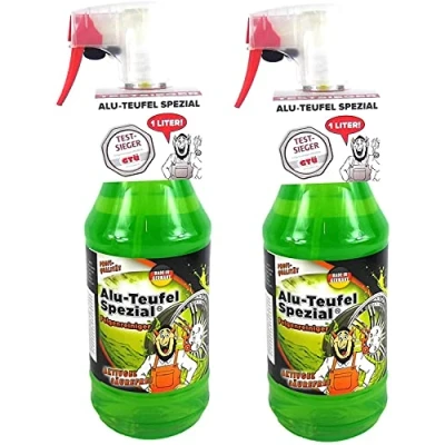 Afbeelding van TUGA Chemie 2 x 1 liter Alu Teufel Velgenreiniger Speciale zuurvrije actieve gel voor velgen en wieldoppen. Biologisch afbreekbaar
