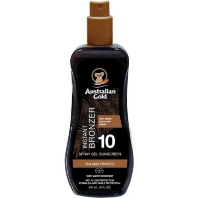 Afbeelding van Australian Gold Zonnebrand SPF 10 Spray Gel met bronzer Zonnebrandcrème 237 ml Zonnespray