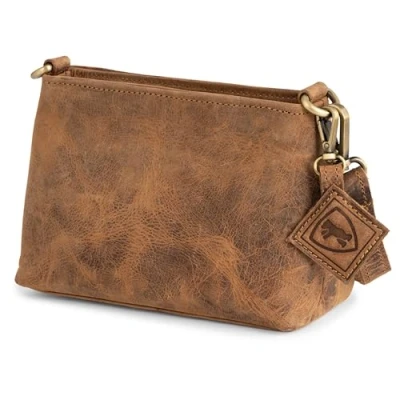 Afbeelding van Berliner Bags Marbella M Vintage lederen schoudertas voor dames, maat M, Walnoot, Walnoot XS