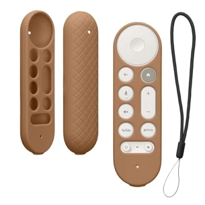 Afbeelding van kwmobile hoes geschikt voor Google TV Streamer 4K Siliconen anti slip afstandsbediening in cappuccino