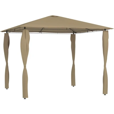 Afbeelding van Prieel met paalhoezen 160 g/m² 3x3x2,6 m taupe
