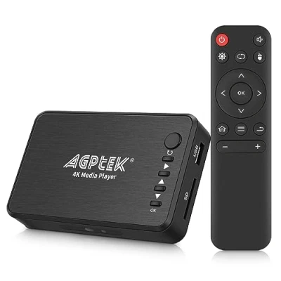 Afbeelding van Multimediaspeler, 4K @30Hz HDMI multimediaspeler voor tv met HDMI/AV/VGA uitgang, mediaspeler 14 TB HDD/USB stick 256G/SD kaart/H.265 MP4 afstandsbediening MP3 AVI RMVB MPEG enz