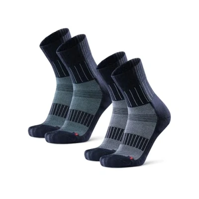 Afbeelding van DANISH ENDURANCE Premium Hardloopsokken met Merino Wol voor Dames &amp; Heren, Ademende Sportsokken, Trail Hardlopen, 2 paar, Veelkleurig (1x Marine/Turkoois, 1x Marine/Lichtblauw)