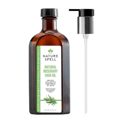 Afbeelding van Nature Spell rozemarijnolie voor haar met Easy Pump oliedispenser, 150 ml, haargroei, behandel droog en beschadigd om verlies van