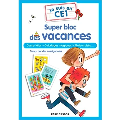 Afbeelding van Je suis en CE1 Super bloc des vacances: Casse tÃªtes Coloriages magiques Mots croisés