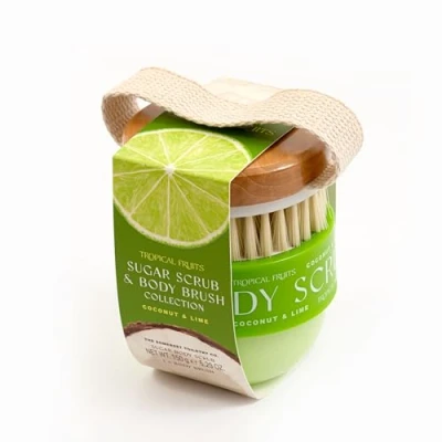 Afbeelding van Tropical Fruits Gentle Exfoliating Sugary Scrub &amp; Brush Coconut and Lime 150 g