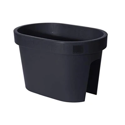 Afbeelding van Spetebo Bloempot, ovaal, voor balkon, antraciet, 40 cm x 26