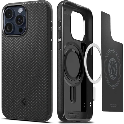 Afbeelding van Spigen Magfit Armor Case hoesje geschikt voor iPhone 15 Pro zwart