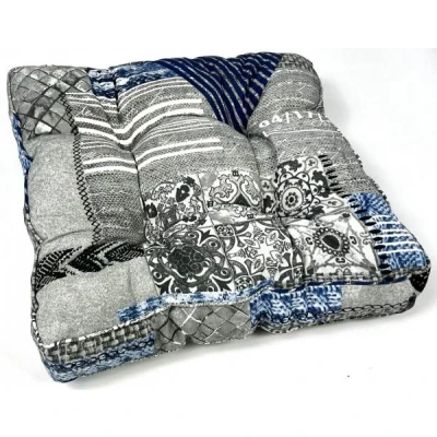 Afbeelding van Madison Florance zitkussen 47x47 cm Kell blue