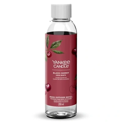 Afbeelding van Yankee Candle Signature navulverpakking voor geurverstuiver, zwarte kers, 200 ml, tot 20 weken geur, perfect cadeau vrouwen