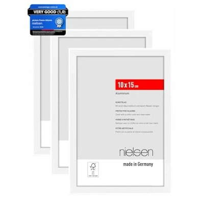 Afbeelding van nielsen Aluminium portretlijst, fotolijst set van 3, Atlanta, 10 x 15 cm, mat wit