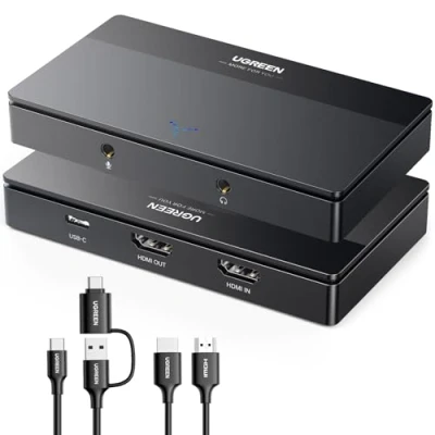 Afbeelding van UGREEN Video Capture Kaart HDMI USB C 3.0 4K Card Acquisition 1080P 60FPS Streaming Opname 60Hz in Loop Compatibel met Switch PS5 PS4 Xbox TV Stick DSLR MacBook Pro iPad PC Camera