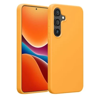 Afbeelding van kwmobile telefoonhoesje geschikt voor Samsung Galaxy S25 Hoesje met siliconen coating Smartphone case in fruitig oranje