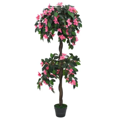 Afbeelding van Kunstplant met pot rododendron 155 cm groen en roze