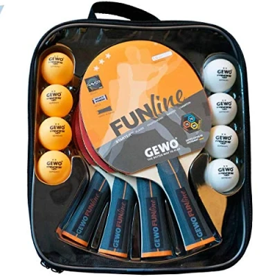 Afbeelding van Gewo Tafeltennisset Family &amp; Friends 4 Bats + 8 Ping Pong Ballen Hoes