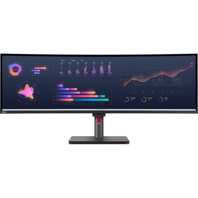 Afbeelding van Lenovo ThinkVision P49w 30 LED monitor 124.5 cm (49 inch) 5120 x 1440 Pixel 32:9 6 ms HDMI, DisplayPort, Thunderbolt 4, USB B, 3.2 Gen 1 (USB 3.0), C,