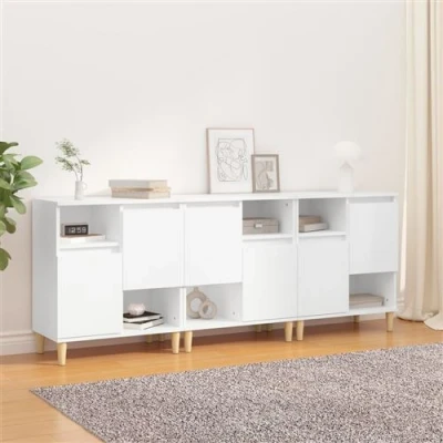 Afbeelding van vidaXL Dressoirs 3 st 60x35x70 cm bewerkt hout wit