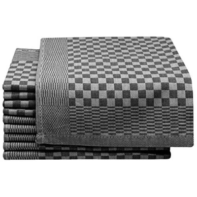Afbeelding van Zollner Set 10 theedoeken, vaatdoeken, full twine, 100% katoen, 46x70 cm, zwart