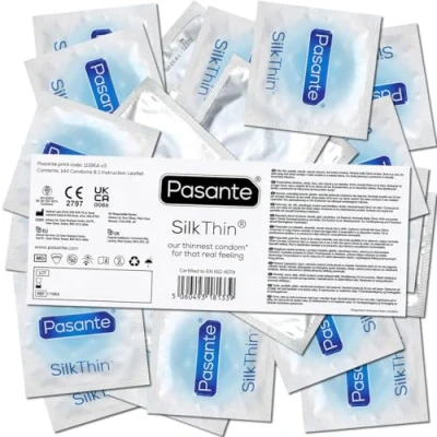 Afbeelding van PASANTE SILK THIN CONDOM THROUGH BAG 144 UNITS