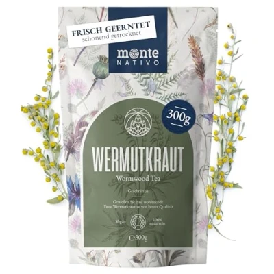 Image de Monte Nativo thé d’absinthe (300 g), séché délicatement, 100 % pur et naturel, comme tisane ou cadeau, aux fruits