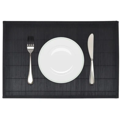 Afbeelding van 242109 6 Bamboo Placemats 30 x 45 cm Black