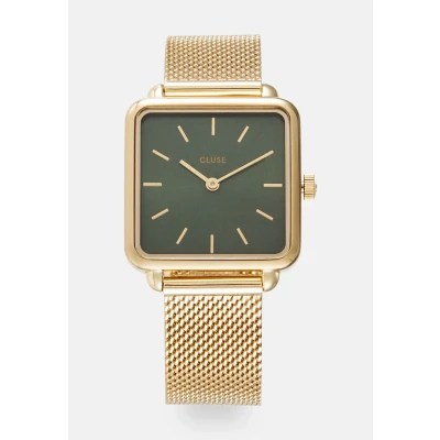 Afbeelding van CLUSE dames La Tetragone horloge van roestvrijstaal CW0101207013 in de kleur Goud