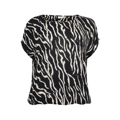Afbeelding van Kaffe Curve AMI Stanley Blouse Black antique zebra print, Dames, Maat: 50, print